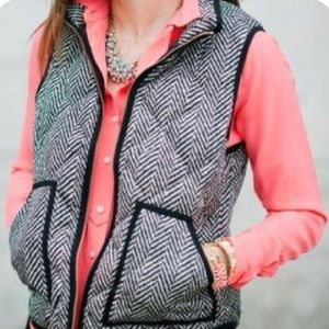 NWT J.Crew Printed Quilted Puffer Herringbone Vest